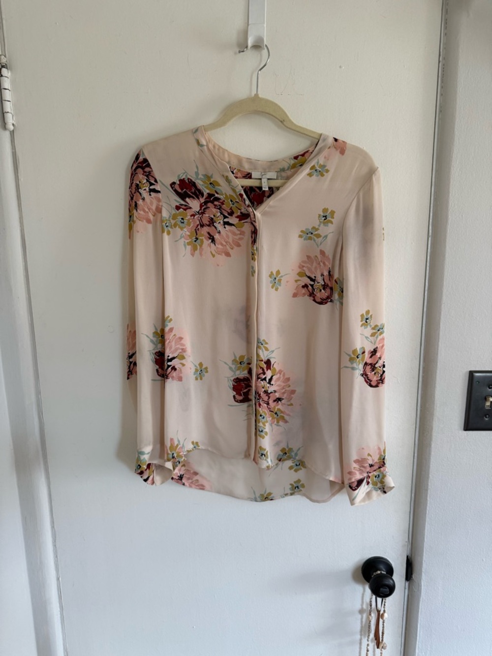 Joie Blush Floral Button-Front Blouse